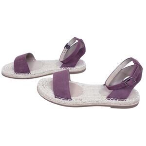 EILEEN FISHER Mike Tumbled Nubuck Espadrille Sandal Mahogany Women's Size 8.5